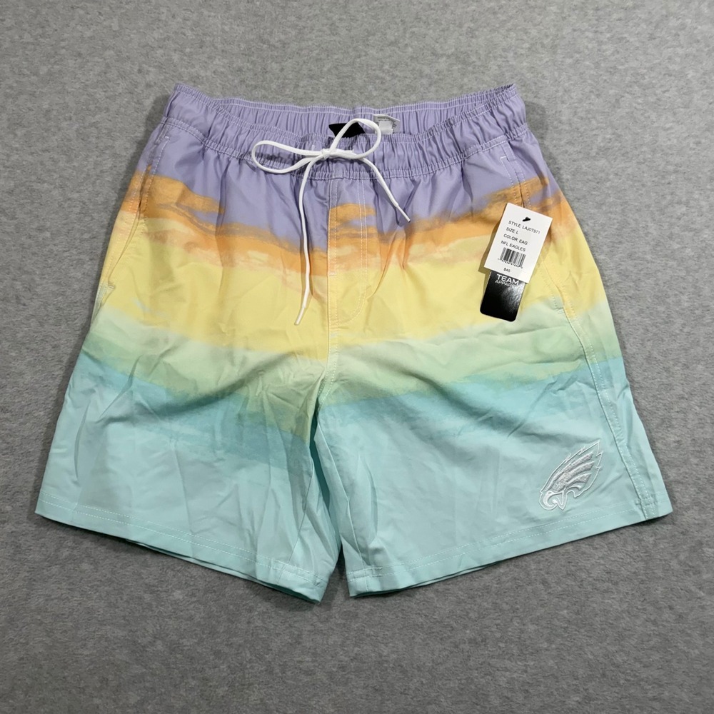 NFL Team Apparel Swim Trunks Mens‎ Large Multicolor NEW Eagles Gradient LAJ0T971